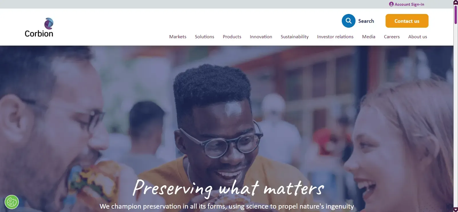 Corbion website screenshot